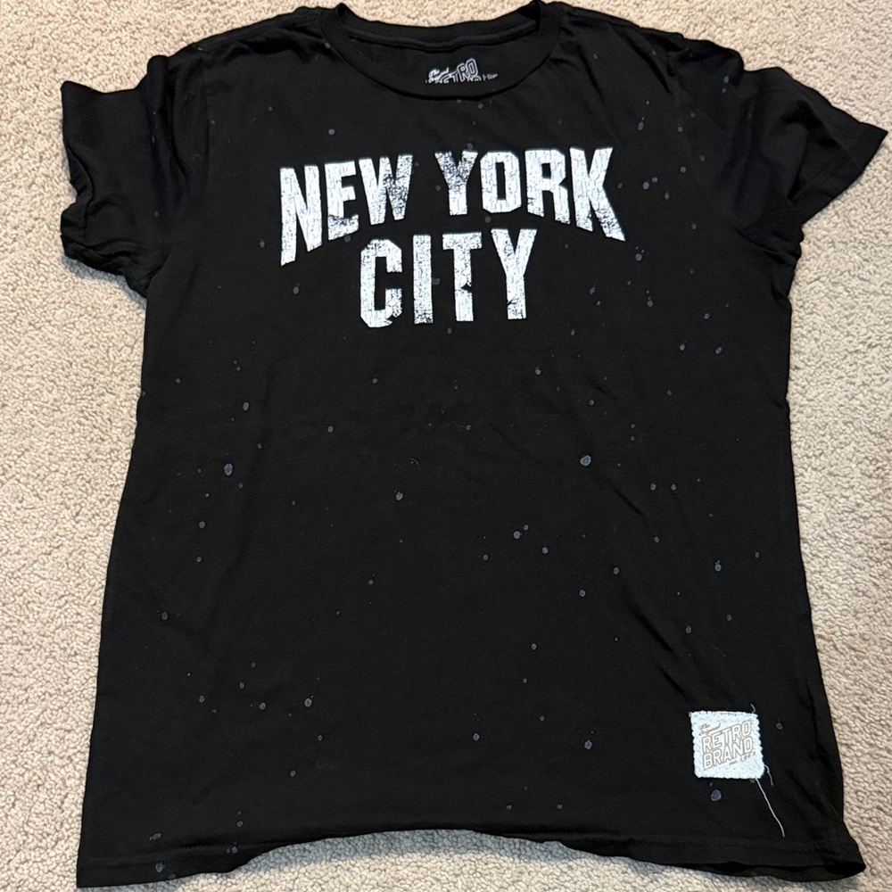 Boys Retro Brand Black Graphic Tee New York City size YL